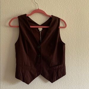 Brown Button-Up Vest